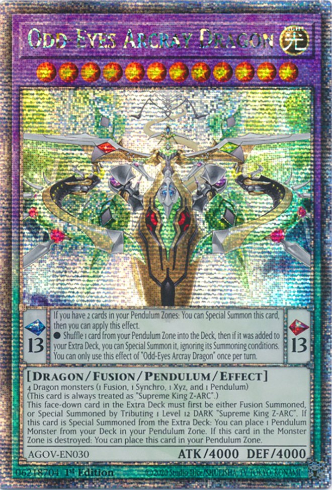 Odd-Eyes Arcray Dragon (Quarter Century Secret Rare) [AGOV-EN030] Quarter Century Secret Rare | Enigma On Main