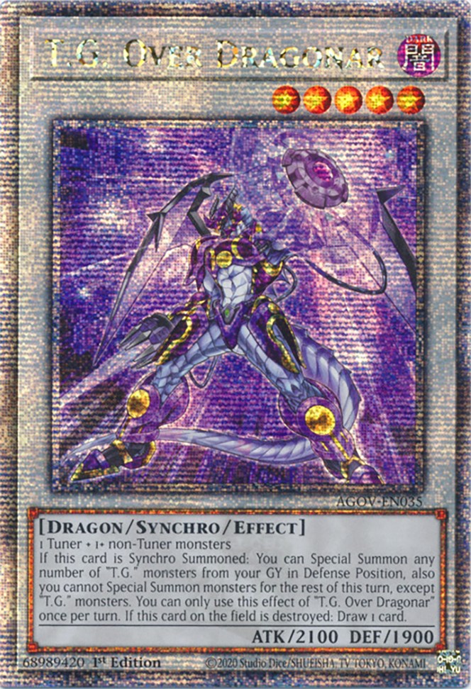 T.G. Over Dragonar (Quarter Century Secret Rare) [AGOV-EN035] Quarter Century Secret Rare | Enigma On Main