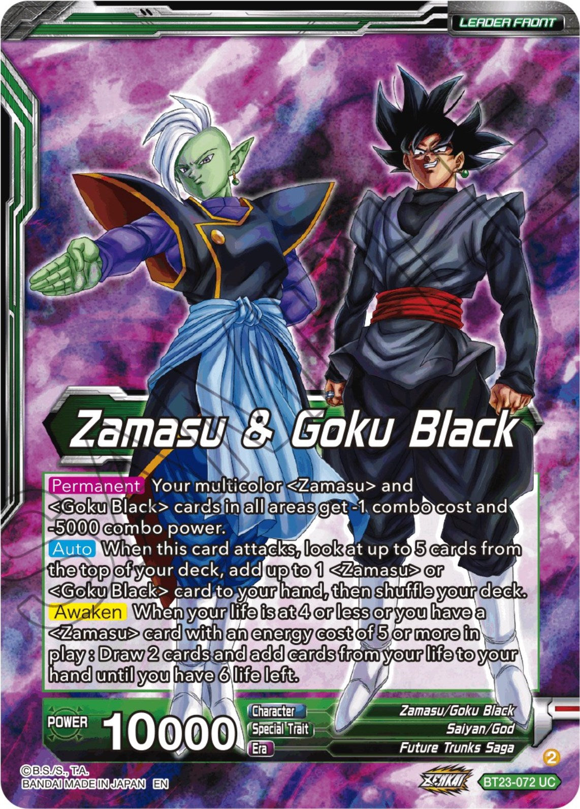 Zamasu & Goku Black // Zamasu & SS Rose Goku Black, Humanity's Destruction (BT23-072) [Perfect Combination] | Enigma On Main