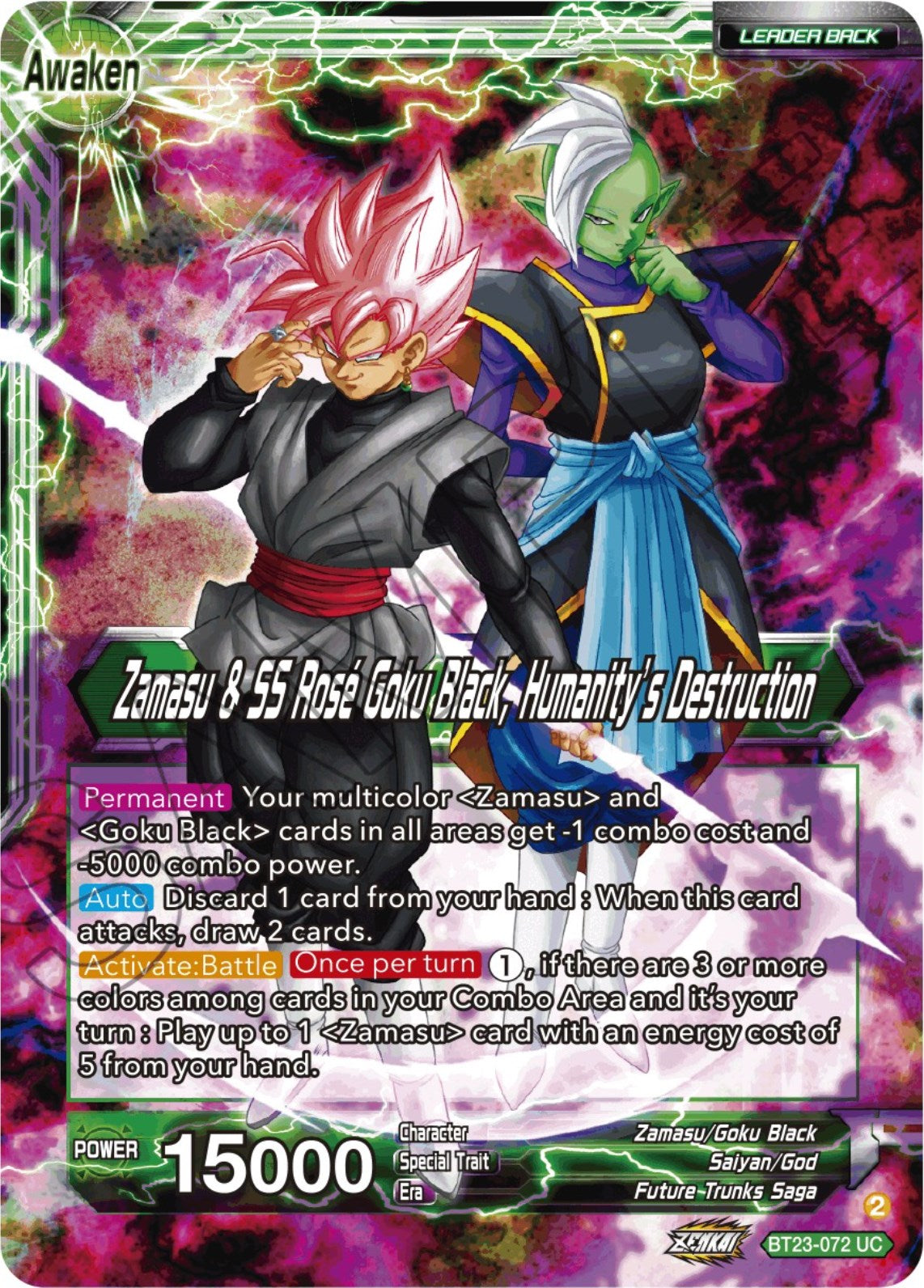Zamasu & Goku Black // Zamasu & SS Rose Goku Black, Humanity's Destruction (BT23-072) [Perfect Combination] | Enigma On Main