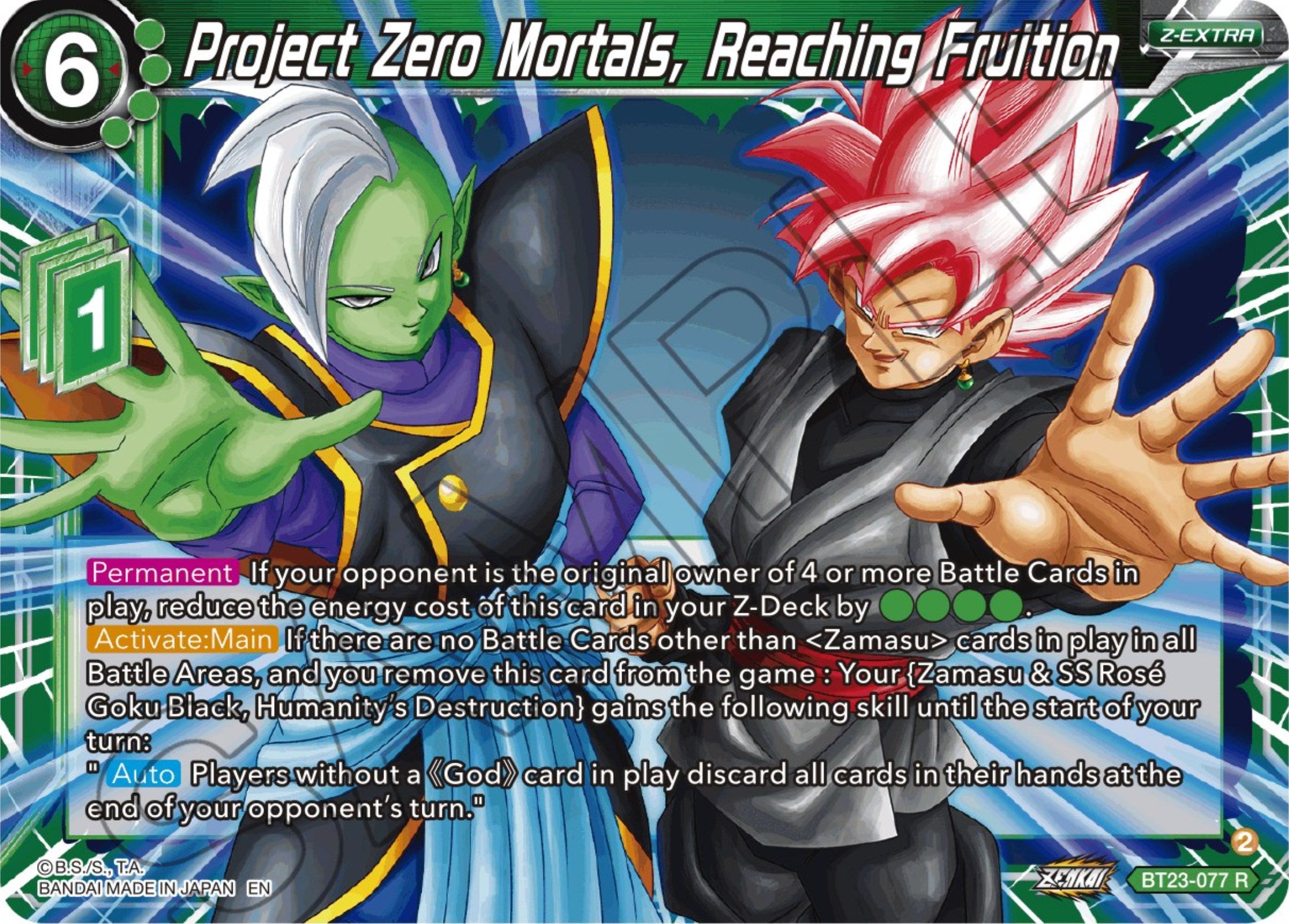 Project Zero Mortals, Reaching Fruition (BT23-077) [Perfect Combination] | Enigma On Main