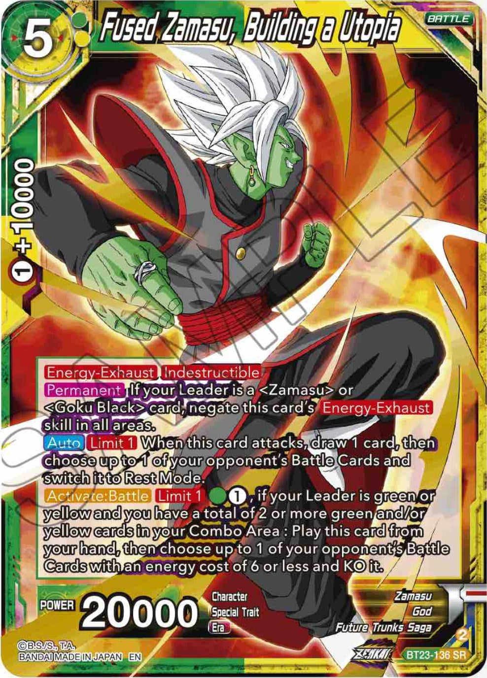 Fused Zamasu, Building a Utopia (BT23-136) [Perfect Combination] | Enigma On Main