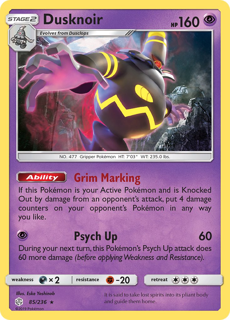 Dusknoir (85/236) (Prerelease Kit Exclusive) [Sun & Moon: Cosmic Eclipse] | Enigma On Main