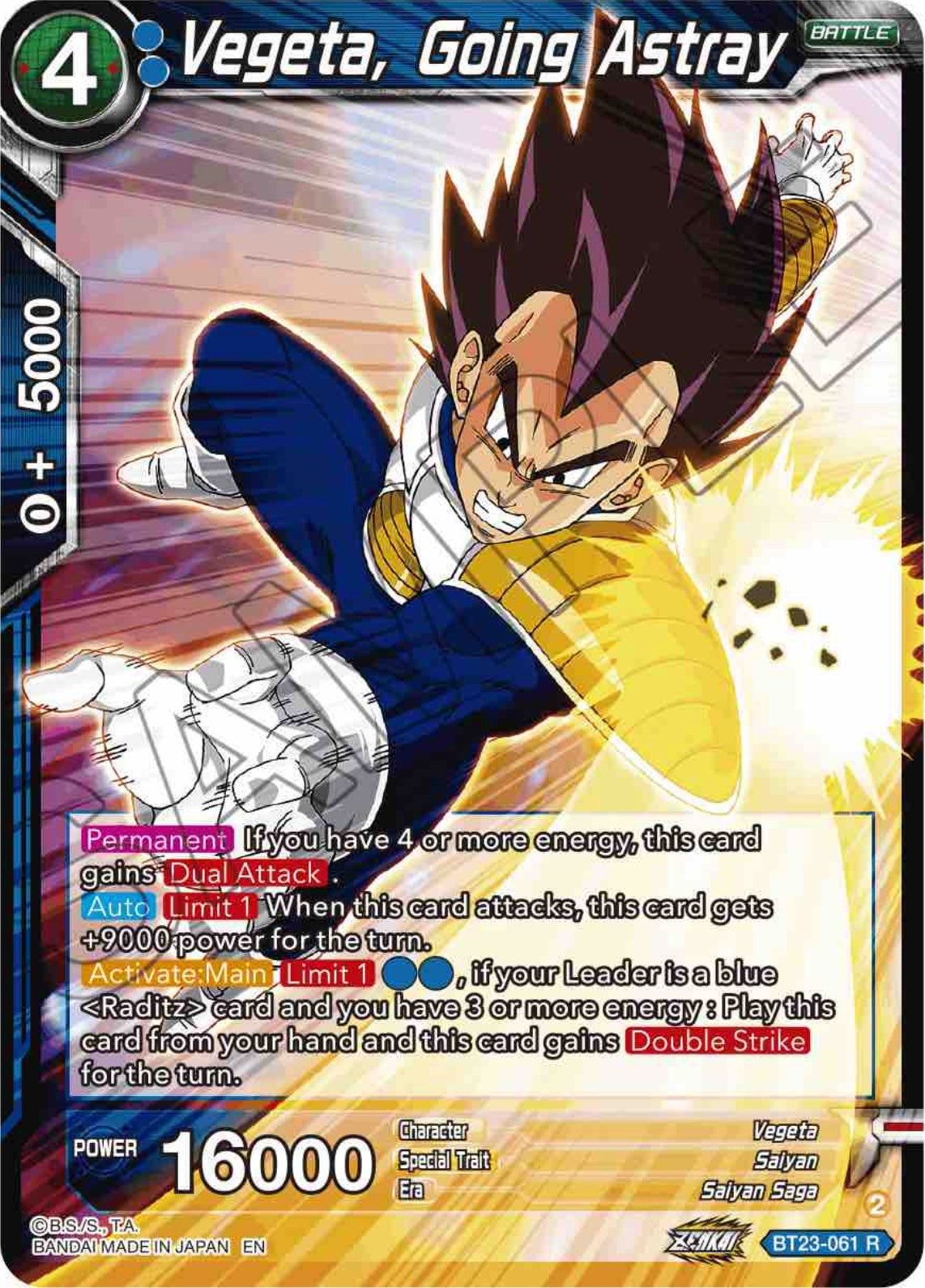 Vegeta, Going Astray (BT23-061) [Perfect Combination] | Enigma On Main