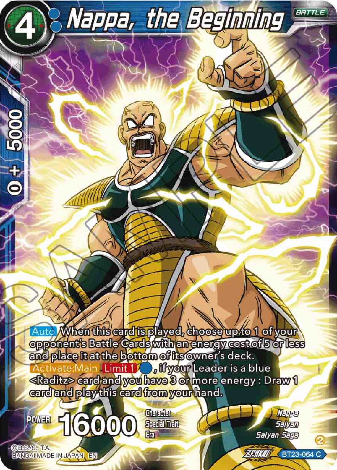 Nappa, the Beginning (BT23-064) [Perfect Combination] | Enigma On Main