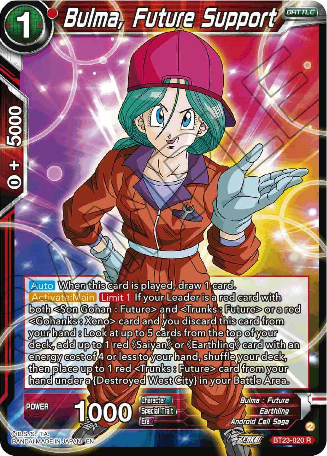 Bulma, Future Support (BT23-020) [Perfect Combination] | Enigma On Main