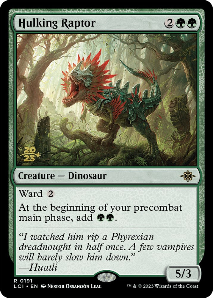 Hulking Raptor [The Lost Caverns of Ixalan Prerelease Cards] | Enigma On Main