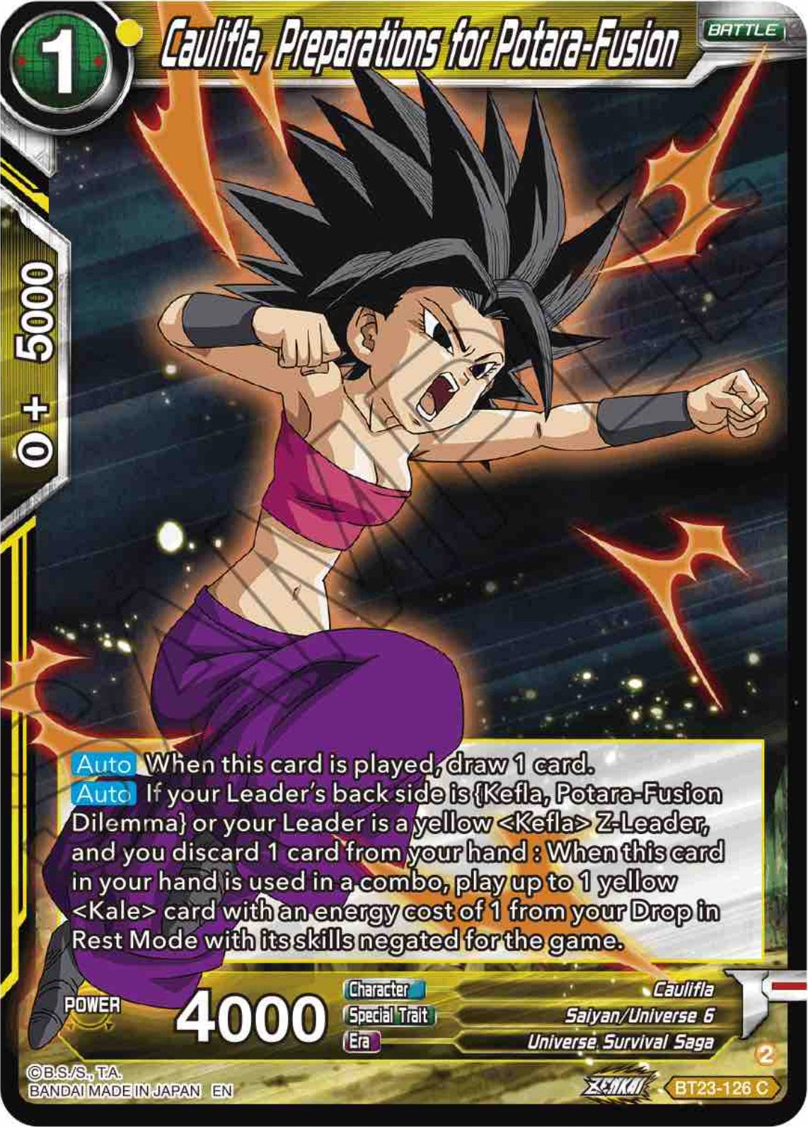 Caulifla, Preparations for Potara-Fusion (BT23-126) [Perfect Combination] | Enigma On Main