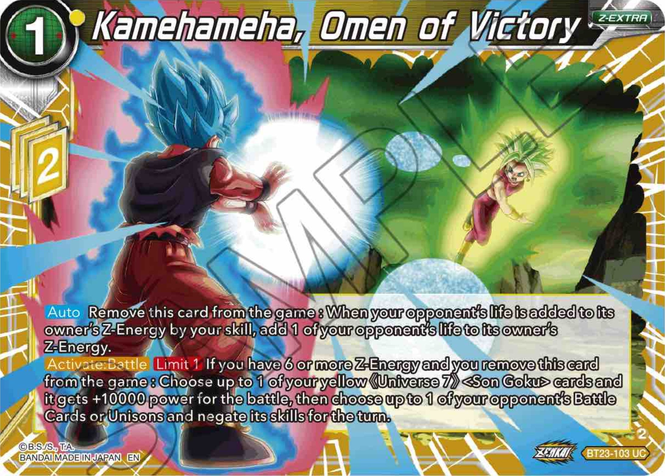 Kamehameha, Omen of Victory (BT23-103) [Perfect Combination] | Enigma On Main