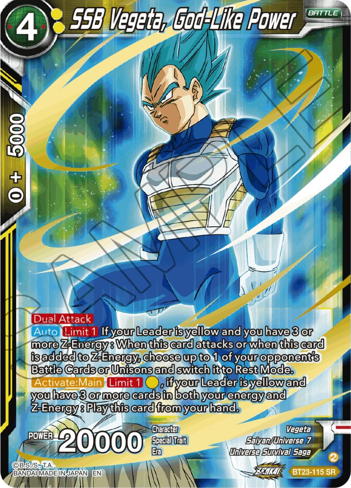 SSB Vegeta, God-Like Power (BT23-115) [Perfect Combination] | Enigma On Main