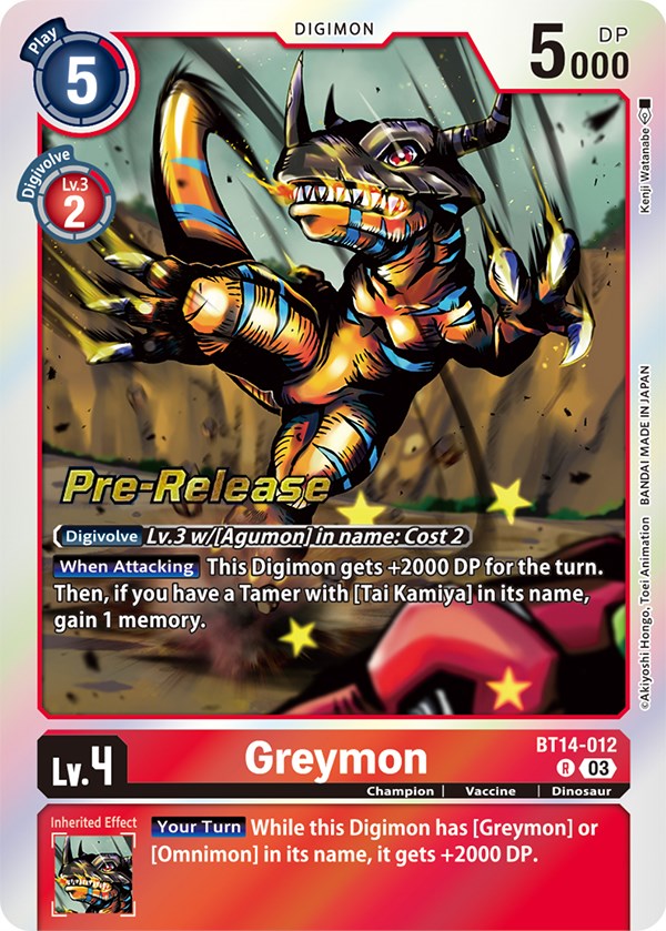 Greymon [BT14-012] [Blast Ace Pre-Release Cards] | Enigma On Main