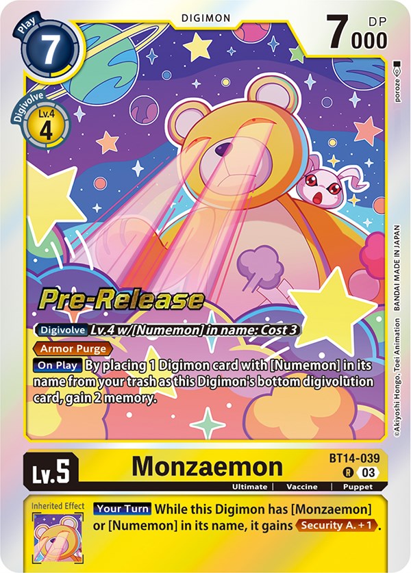 Monzaemon [BT14-039] [Blast Ace Pre-Release Cards] | Enigma On Main