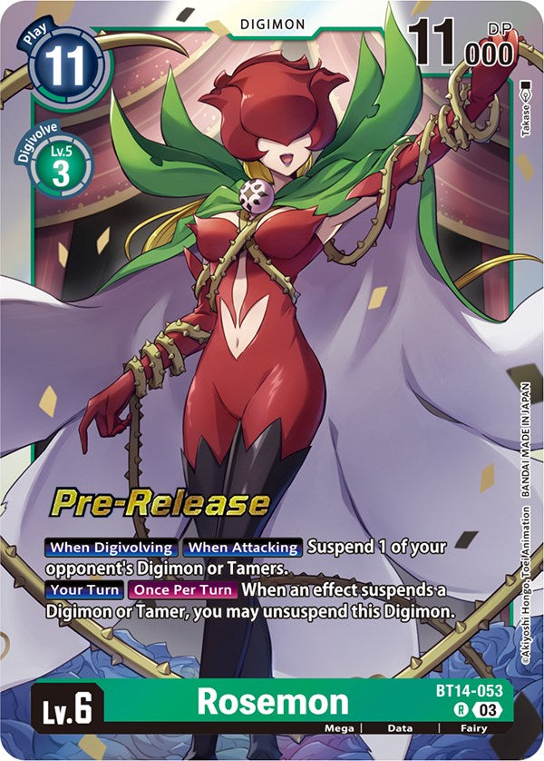 Rosemon [BT14-053] [Blast Ace Pre-Release Cards] | Enigma On Main