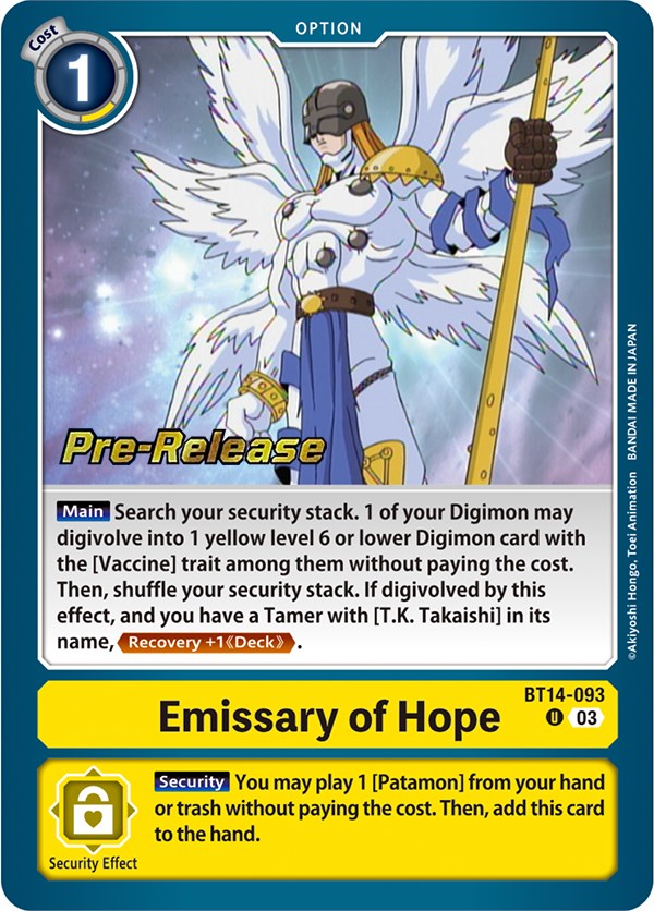 Emissary of Hope [BT14-093] [Blast Ace Pre-Release Cards] | Enigma On Main