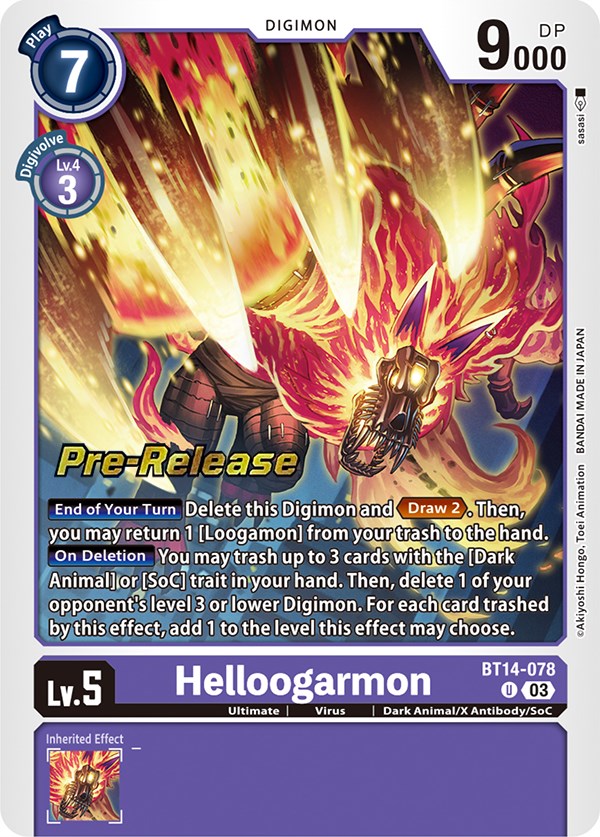 Helloogarmon [BT14-078] [Blast Ace Pre-Release Cards] | Enigma On Main