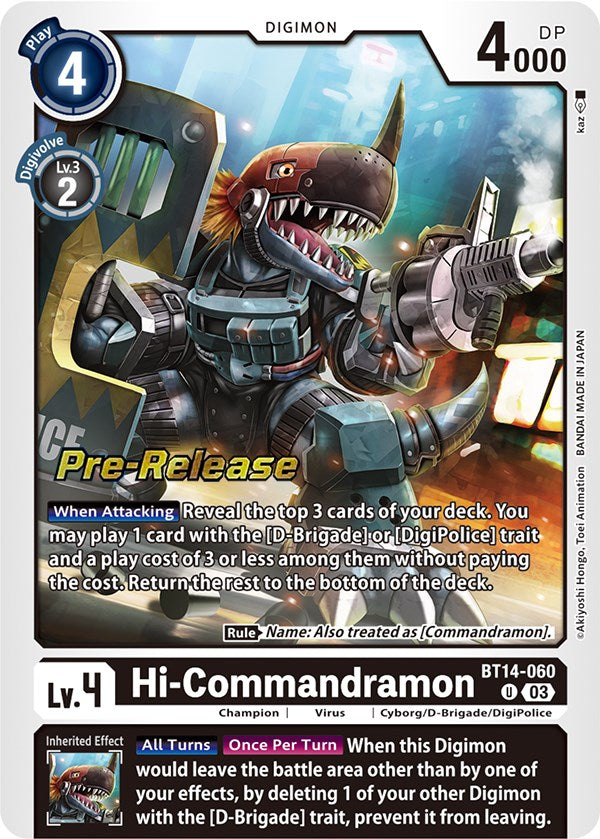 Hi-Commandramon [BT14-060] [Blast Ace Pre-Release Cards] | Enigma On Main