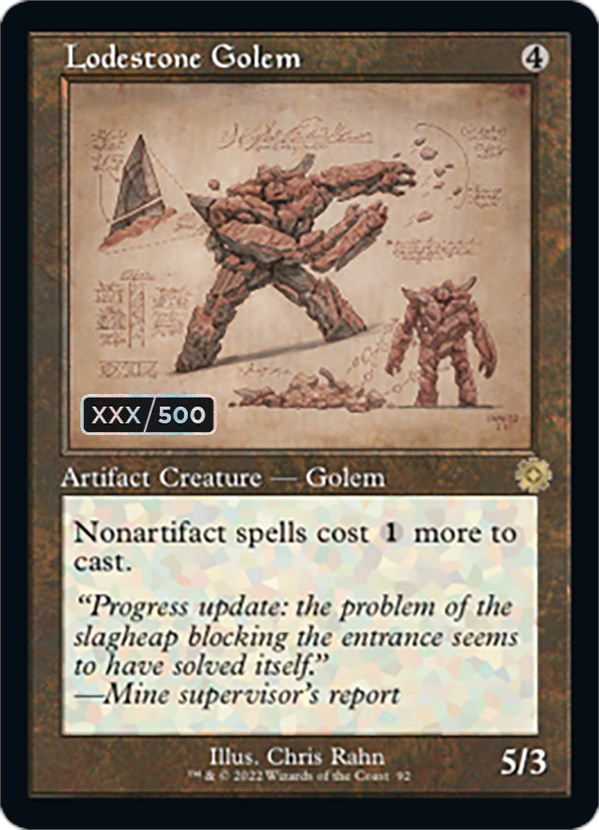 Lodestone Golem (Retro Schematic) (Serial Numbered) [The Brothers' War Retro Artifacts] | Enigma On Main