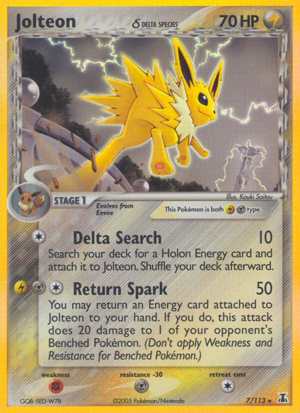 Jolteon (7/113) (Delta Species) [EX: Delta Species] | Enigma On Main