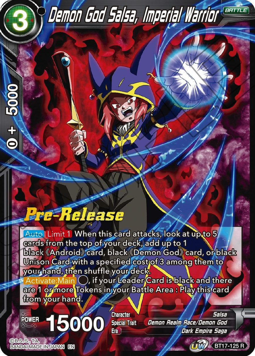 Demon God Salsa, Imperial Warrior (BT17-125) [Ultimate Squad Prerelease Promos] | Enigma On Main