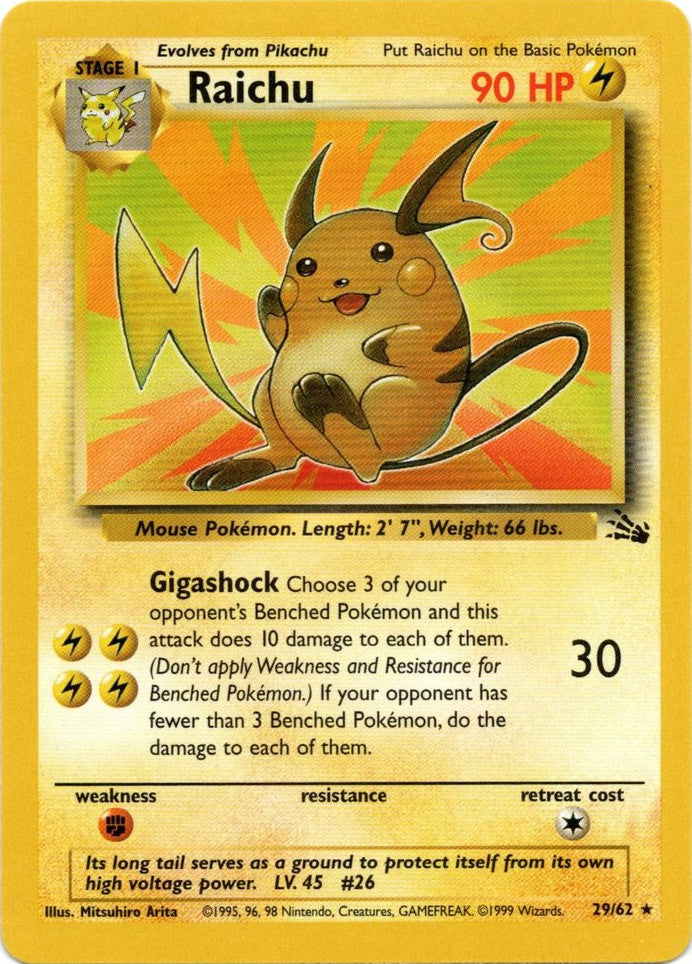 Raichu (29/62) [Fossil Unlimited] | Enigma On Main