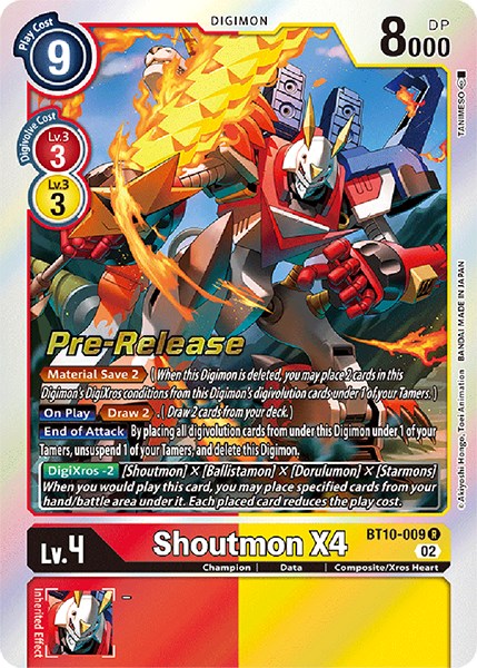 Shoutmon X4 [BT10-009] [Xros Encounter Pre-Release Cards] | Enigma On Main