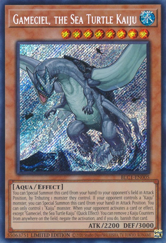 Gameciel, the Sea Turtle Kaiju [BLC1-EN005] Secret Rare | Enigma On Main