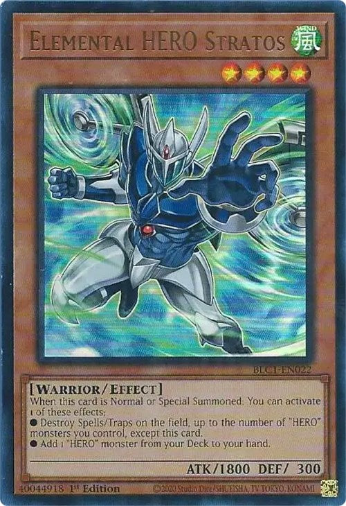 Elemental HERO Stratos (Alternate Art) [BLC1-EN022] Ultra Rare | Enigma On Main