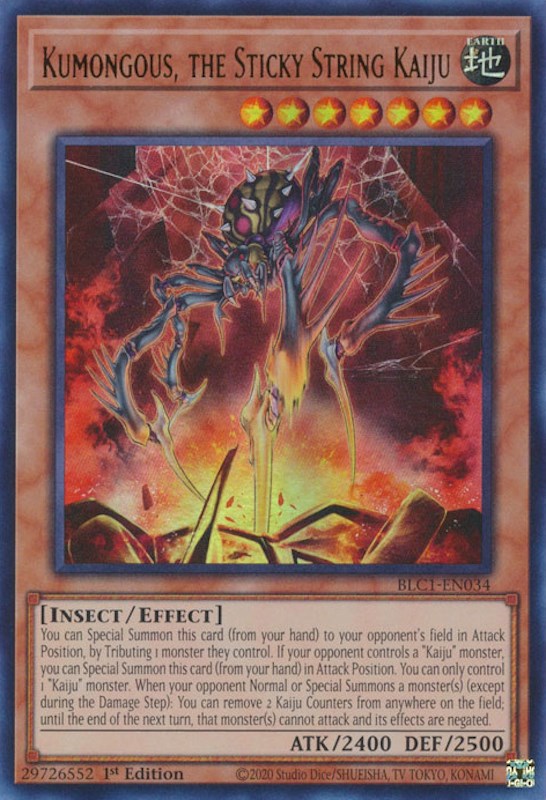 Kumongous, the Sticky String Kaiju [BLC1-EN034] Ultra Rare | Enigma On Main