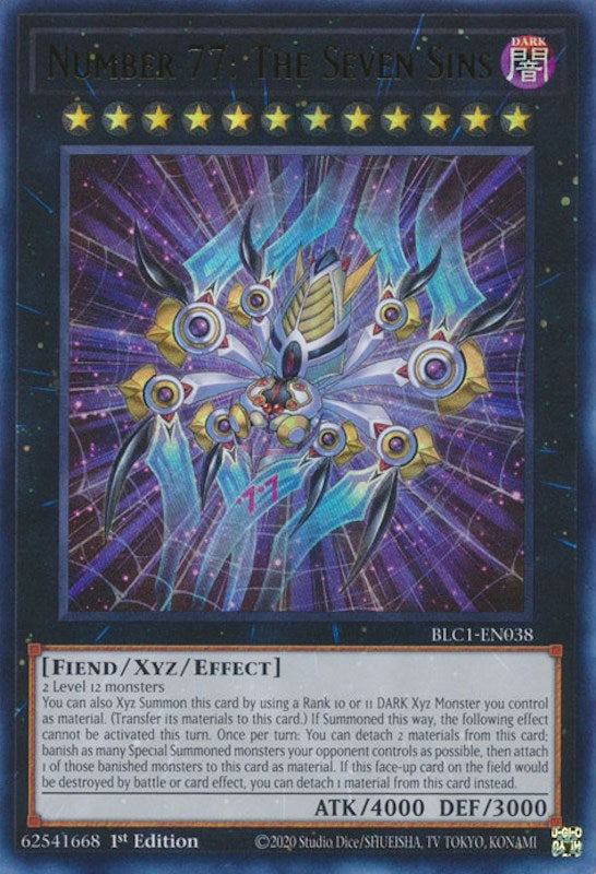 Number 77: The Seven Sins [BLC1-EN038] Ultra Rare | Enigma On Main