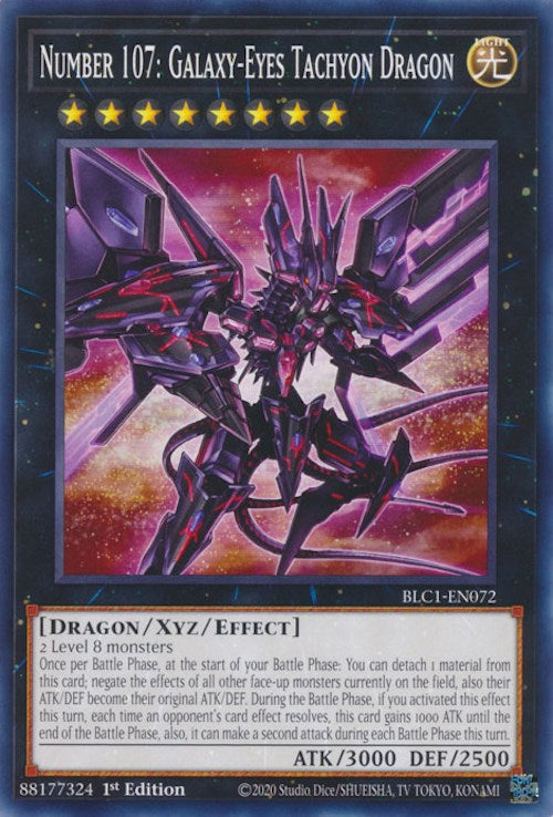 Number 107: Galaxy-Eyes Tachyon Dragon [BLC1-EN072] Common | Enigma On Main