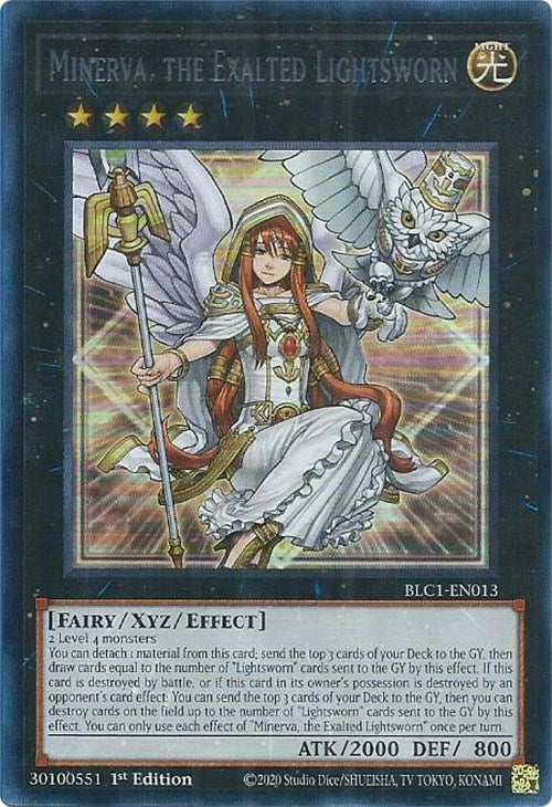 Minerva, the Exalted Lightsworn (Silver) [BLC1-EN013] Ultra Rare | Enigma On Main