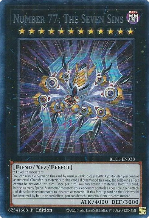 Number 77: The Seven Sins (Silver) [BLC1-EN038] Ultra Rare | Enigma On Main