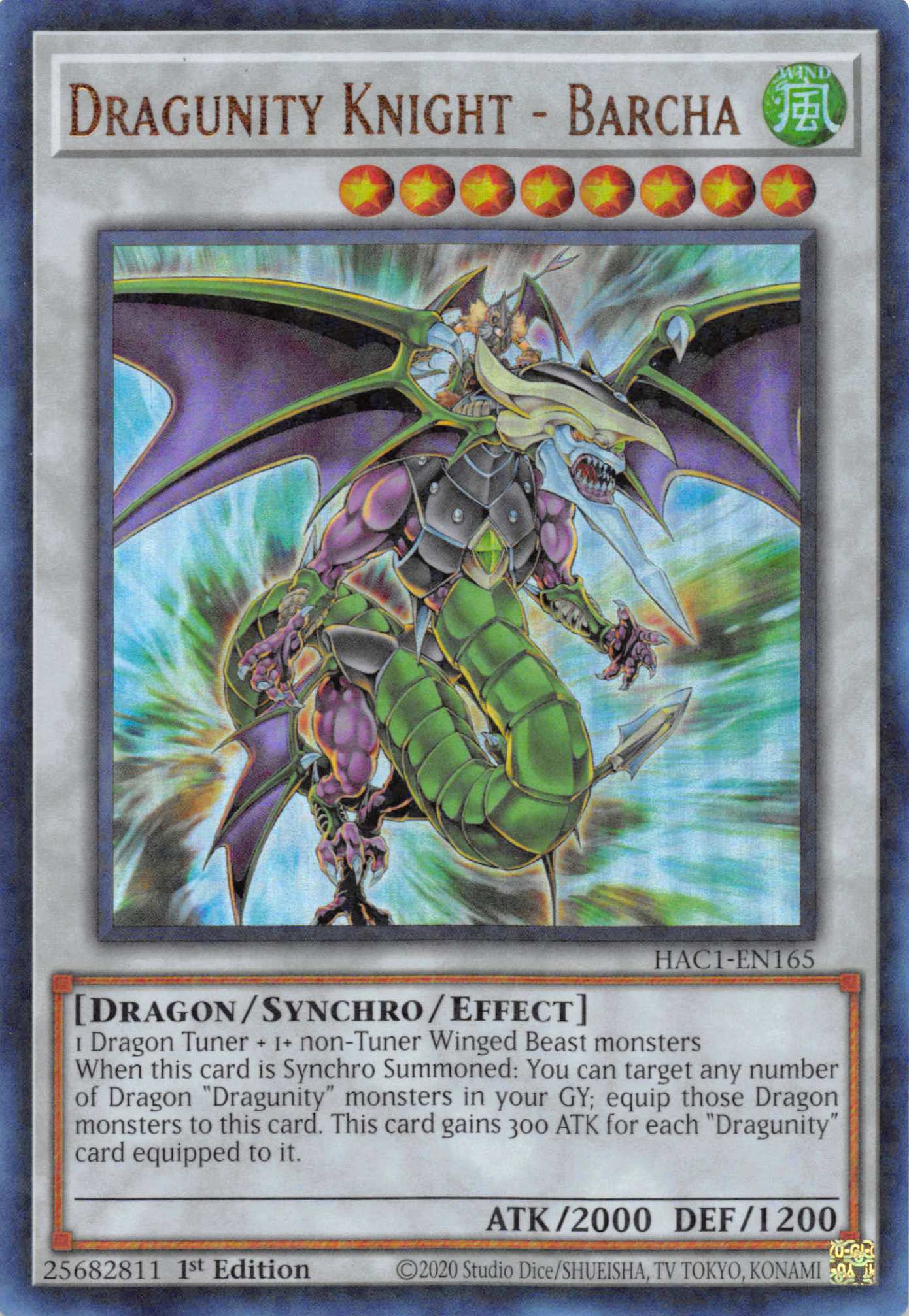 Dragunity Knight - Barcha (Duel Terminal) [HAC1-EN165] Parallel Rare | Enigma On Main