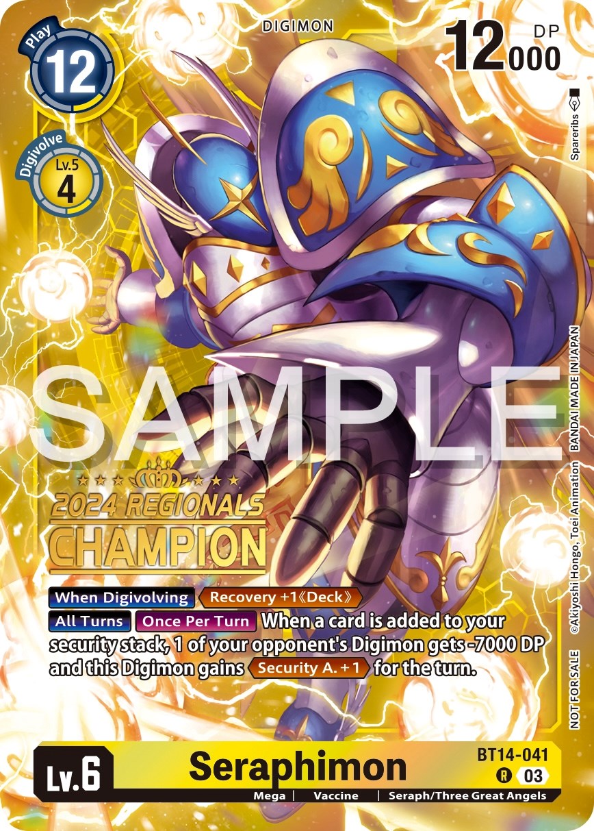 Seraphimon [BT14-041] (2024 Regionals Champion) [Blast Ace Promos] | Enigma On Main