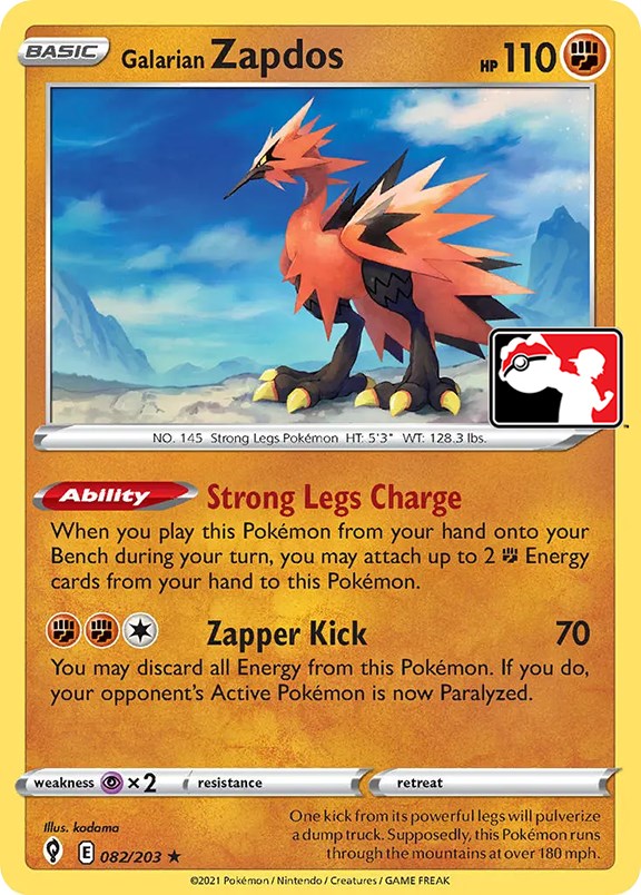 Galarian Zapdos (082/203) [Prize Pack Series One] | Enigma On Main