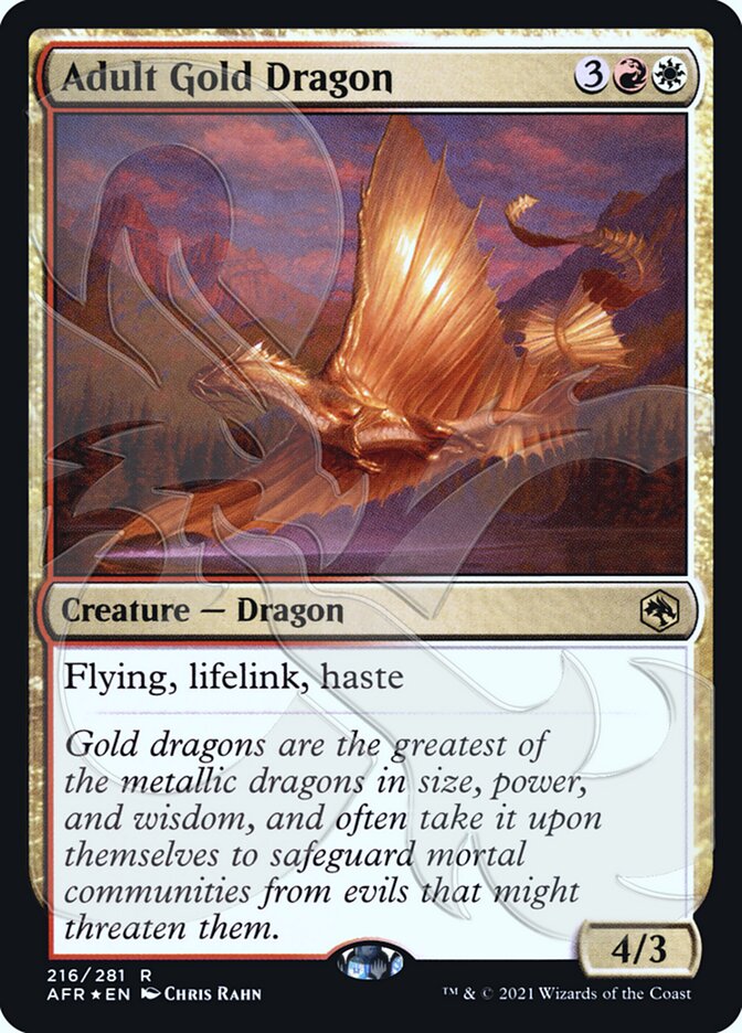 Adult Gold Dragon (Ampersand Promo) [Dungeons & Dragons: Adventures in the Forgotten Realms Promos] | Enigma On Main