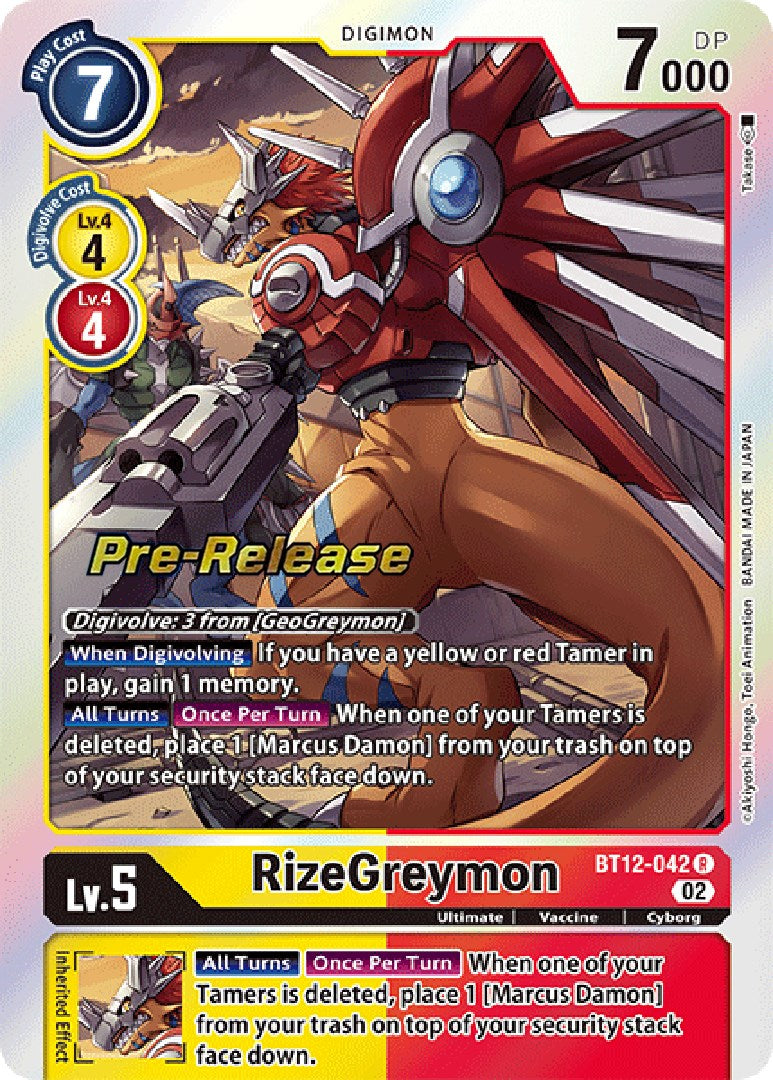 RizeGreymon [BT12-042] [Across Time Pre-Release Cards] | Enigma On Main