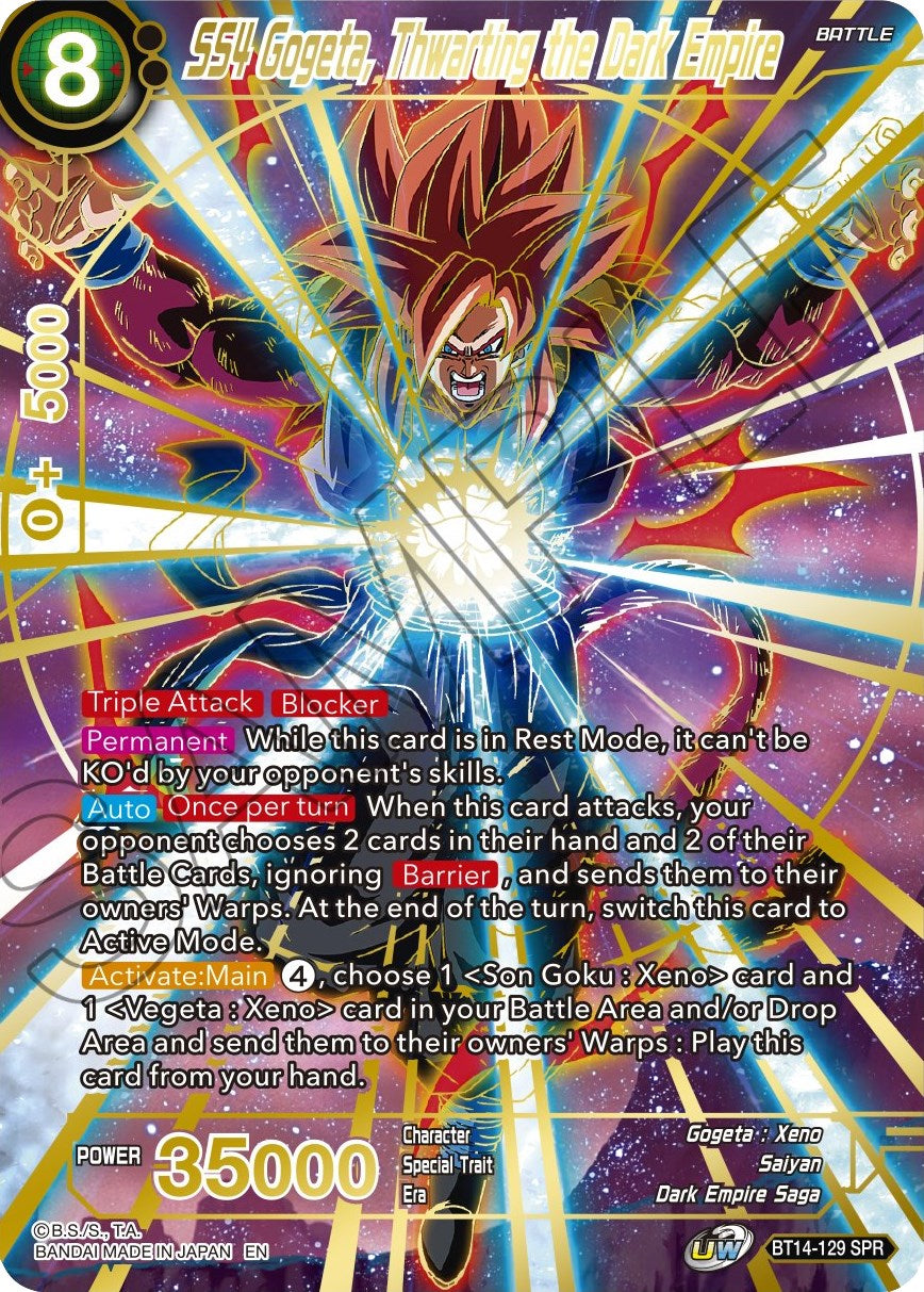 SS4 Gogeta, Thwarting the Dark Empire (SPR) (BT14-129) [Cross Spirits] | Enigma On Main