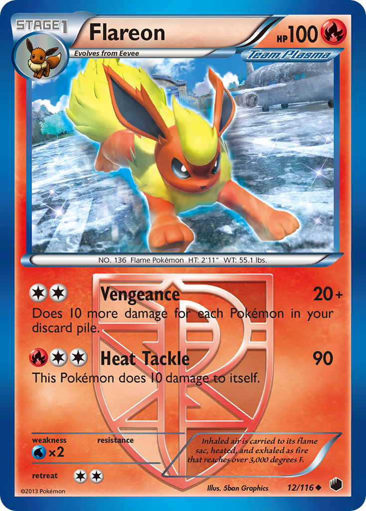 Flareon (12/116) [Black & White: Plasma Freeze] | Enigma On Main