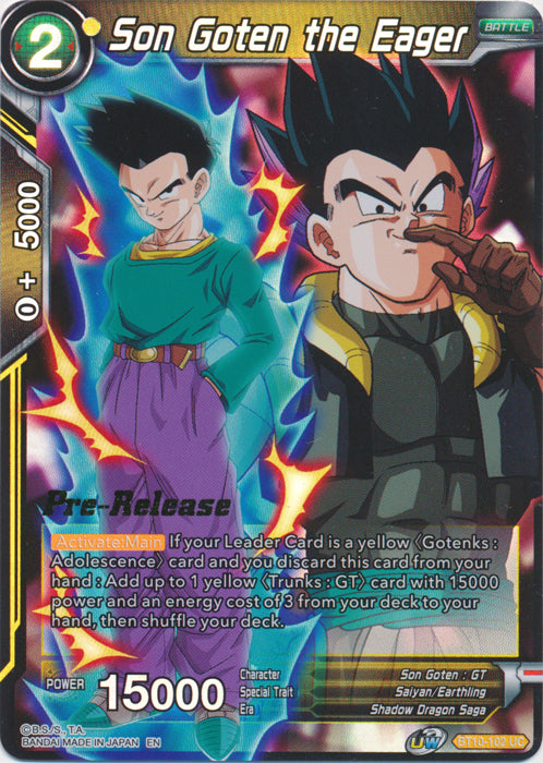 Son Goten the Eager (BT10-102) [Rise of the Unison Warrior Prerelease Promos] | Enigma On Main