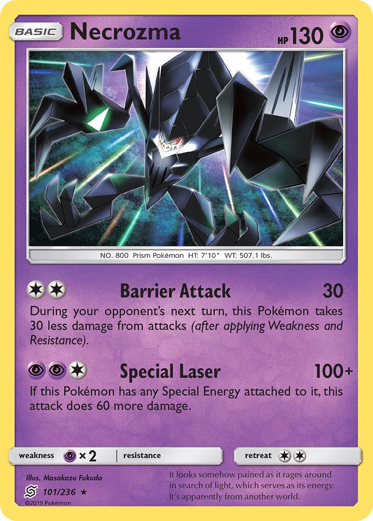 Necrozma (101/236) (Cracked Ice Holo) (Theme Deck Exclusive) [Sun & Moon: Unified Minds] | Enigma On Main