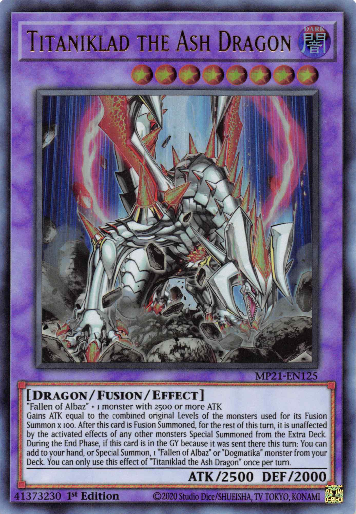 Titaniklad the Ash Dragon [MP21-EN125] Ultra Rare | Enigma On Main