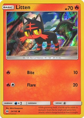 Litten (24/149) (Water Web Holo) [Sun & Moon: Base Set] | Enigma On Main