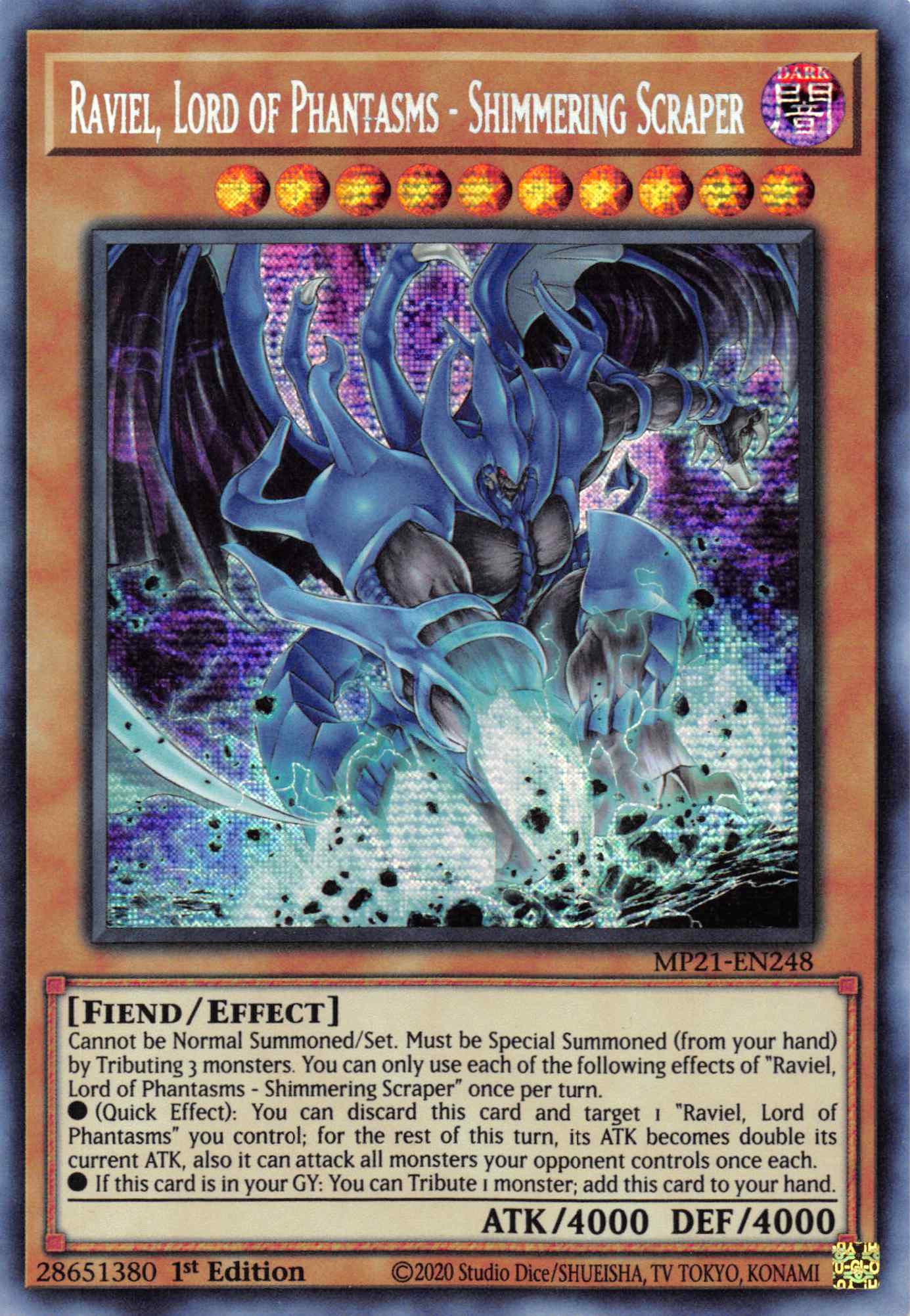 Raviel, Lord of Phantasms - Shimmering Scraper [MP21-EN248] Prismatic Secret Rare | Enigma On Main