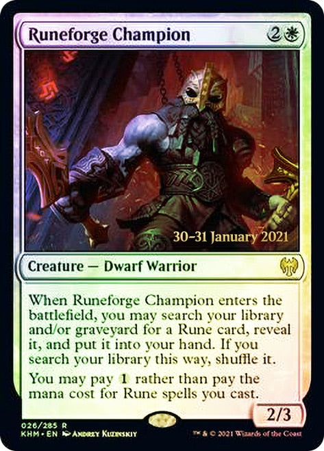 Runeforge Champion  [Kaldheim Prerelease Promos] | Enigma On Main