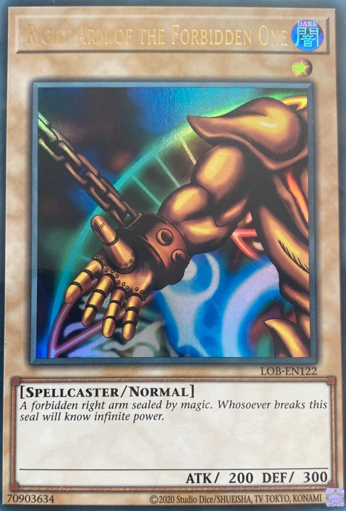 Right Arm of the Forbidden One (25th Anniversary) [LOB-EN122] Ultra Rare | Enigma On Main