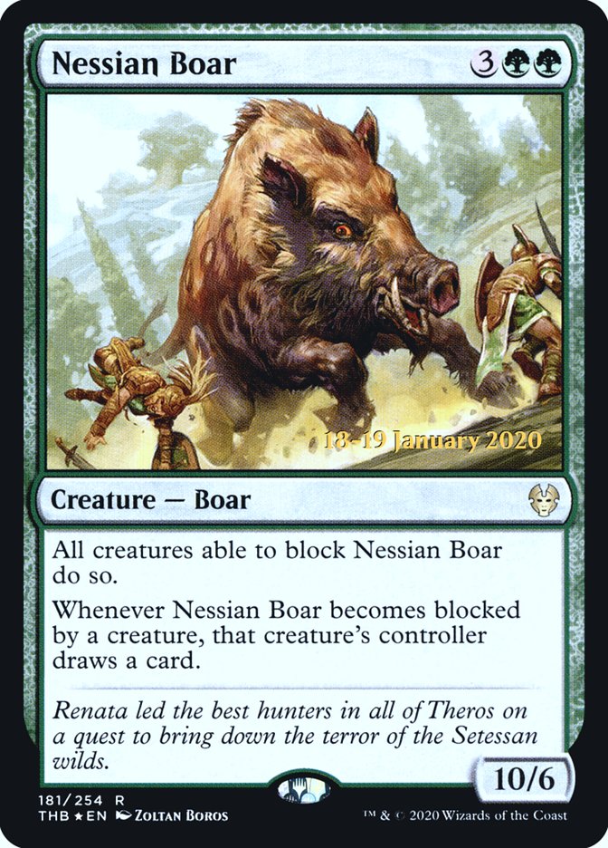 Nessian Boar [Theros Beyond Death Prerelease Promos] | Enigma On Main