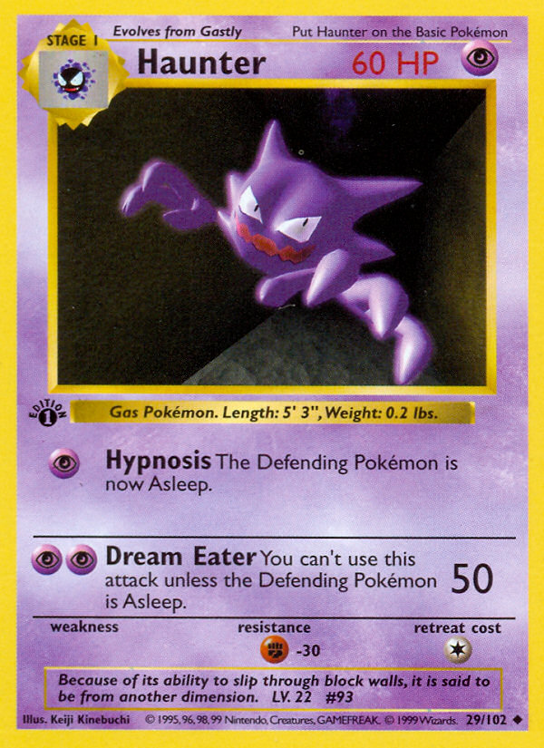 Haunter (29/102) (Shadowless) [Base Set 1st Edition] | Enigma On Main