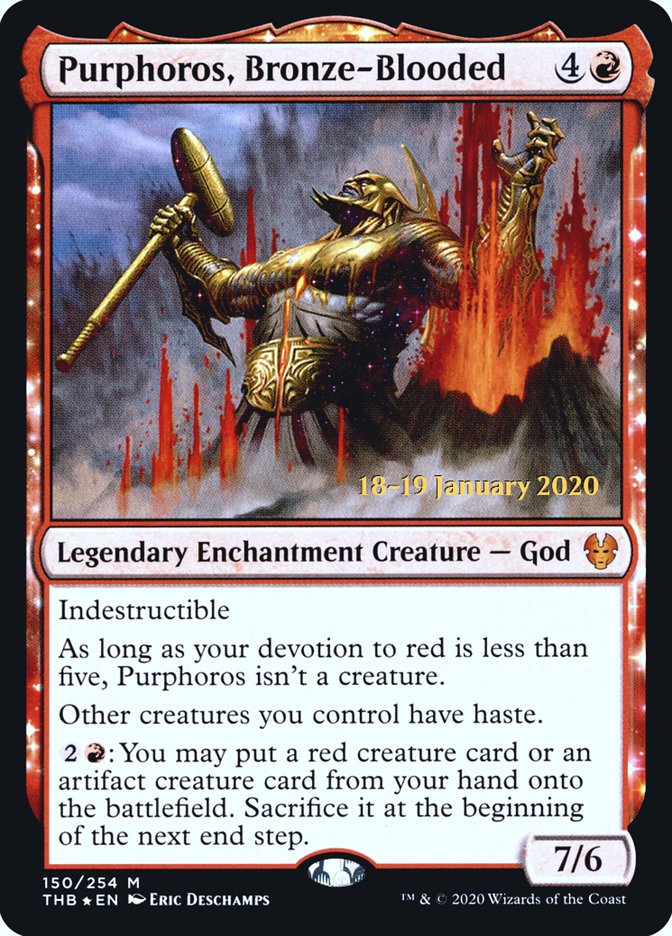 Purphoros, Bronze-Blooded [Theros Beyond Death Prerelease Promos] | Enigma On Main