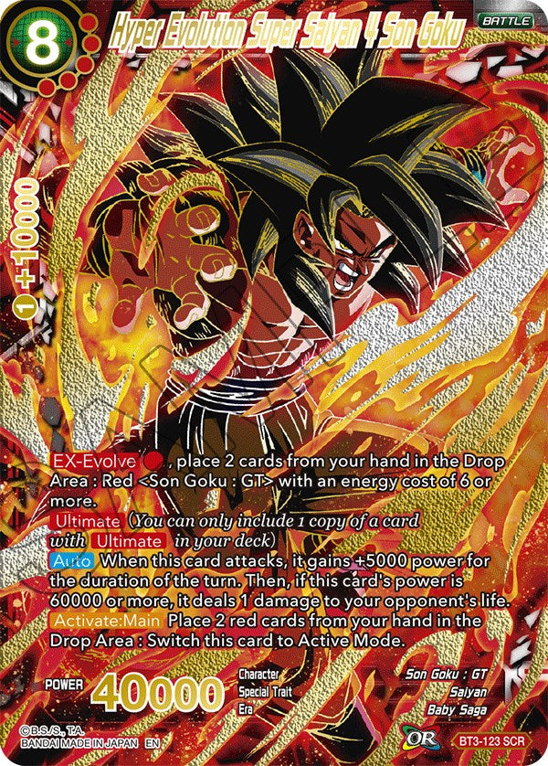 Hyper Evolution Super Saiyan 4 Son Goku (SCR) (BT3-123) [5th Anniversary Set] | Enigma On Main